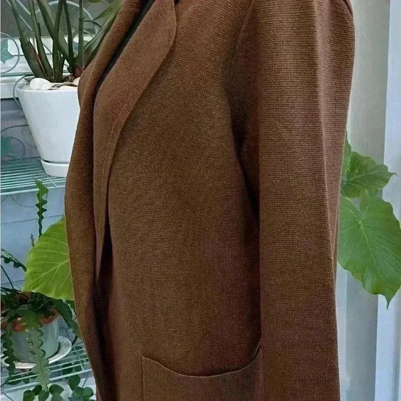 J.Crew open front cardigan with two deep pockets in a Heather brown XS loose fit - Picture 2 of 8